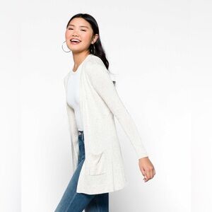 Stitches & Stripes Gray Lillianna Speckled Lightweight Cardigan Size Medium